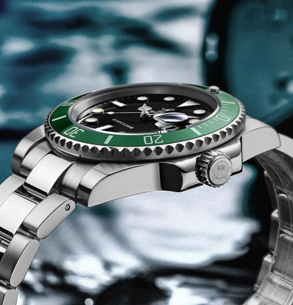 ADDIESDIVE 41mm Men's Diver Quartz Watch Domed Glass Ceramic Bezel Wristwatch Waterproof 200m Super Luminous Stainless Watches
