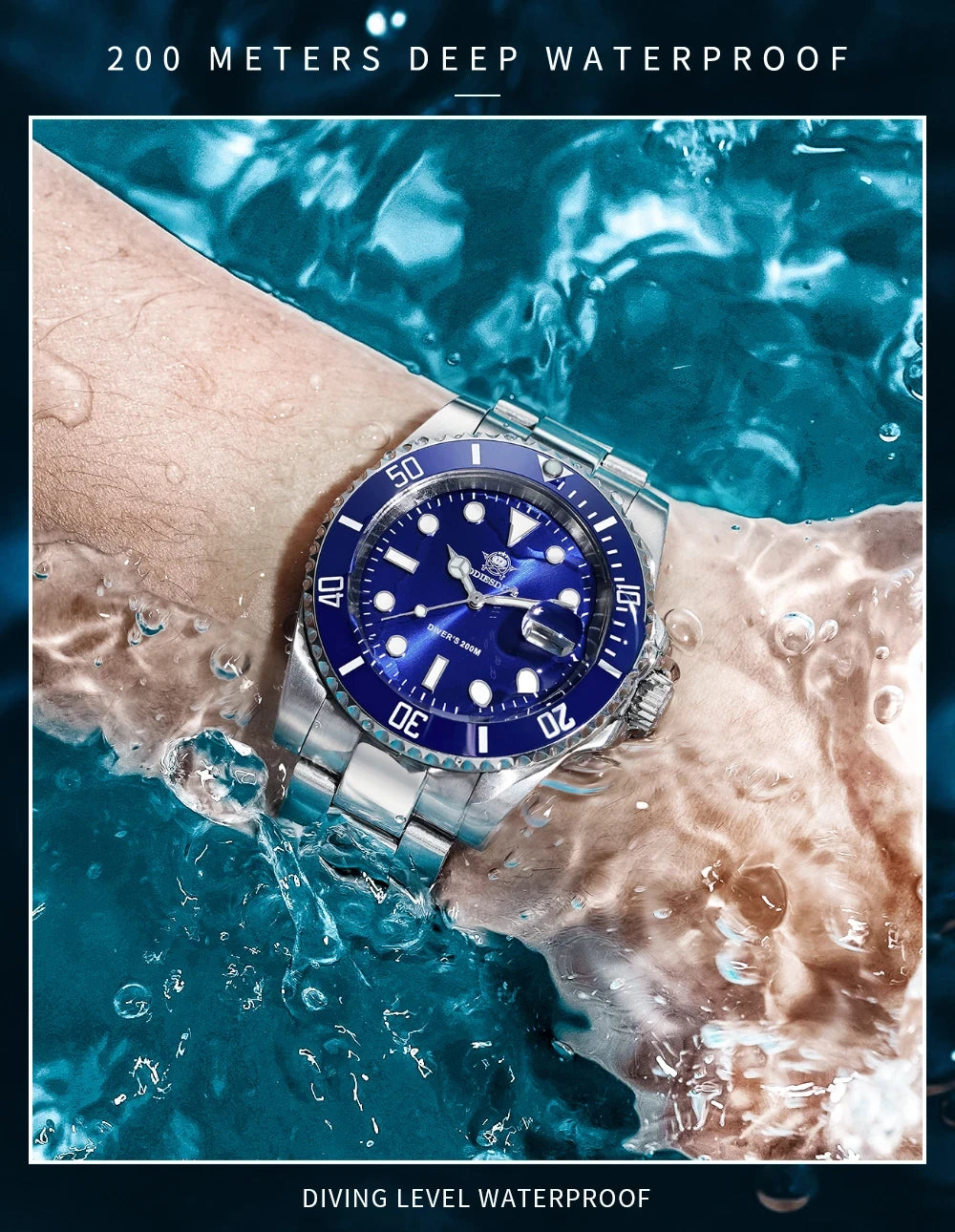 ADDIESDIVE 41mm Men's Diver Quartz Watch Domed Glass Ceramic Bezel Wristwatch Waterproof 200m Super Luminous Stainless Watches
