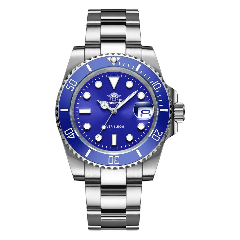 ADDIESDIVE 41mm Men's Diver Quartz Watch Domed Glass Ceramic Bezel Wristwatch Waterproof 200m Super Luminous Stainless Watches