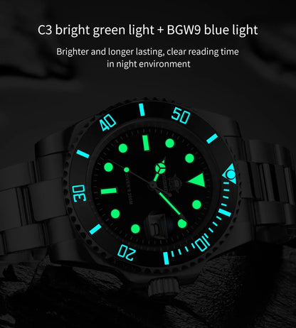 ADDIESDIVE 41mm Men's Diver Quartz Watch Domed Glass Ceramic Bezel Wristwatch Waterproof 200m Super Luminous Stainless Watches