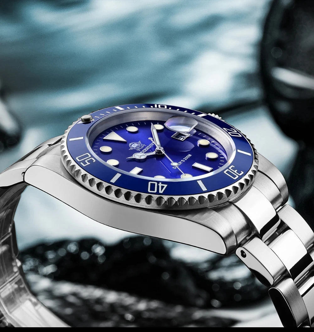 ADDIESDIVE 41mm Men's Diver Quartz Watch Domed Glass Ceramic Bezel Wristwatch Waterproof 200m Super Luminous Stainless Watches