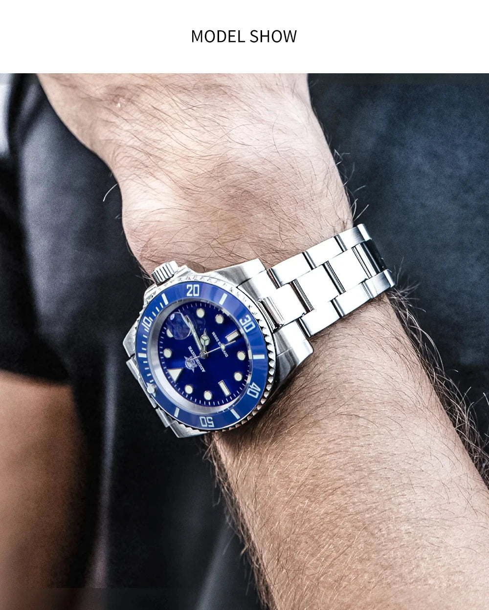 ADDIESDIVE 41mm Men's Diver Quartz Watch Domed Glass Ceramic Bezel Wristwatch Waterproof 200m Super Luminous Stainless Watches