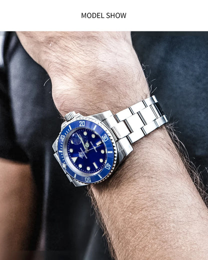 ADDIESDIVE 41mm Men's Diver Quartz Watch Domed Glass Ceramic Bezel Wristwatch Waterproof 200m Super Luminous Stainless Watches