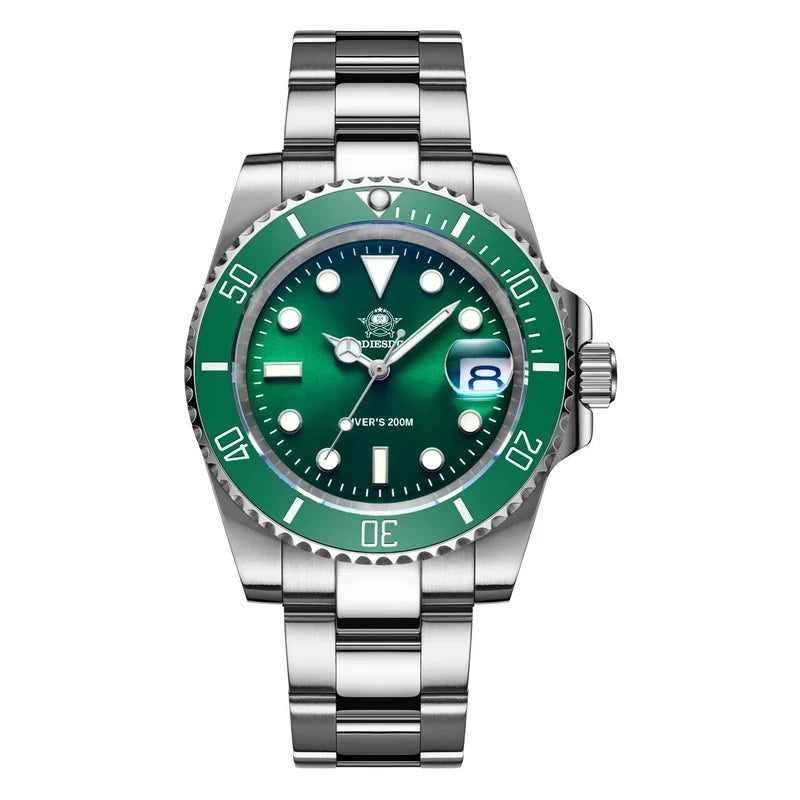 ADDIESDIVE 41mm Men's Diver Quartz Watch Domed Glass Ceramic Bezel Wristwatch Waterproof 200m Super Luminous Stainless Watches