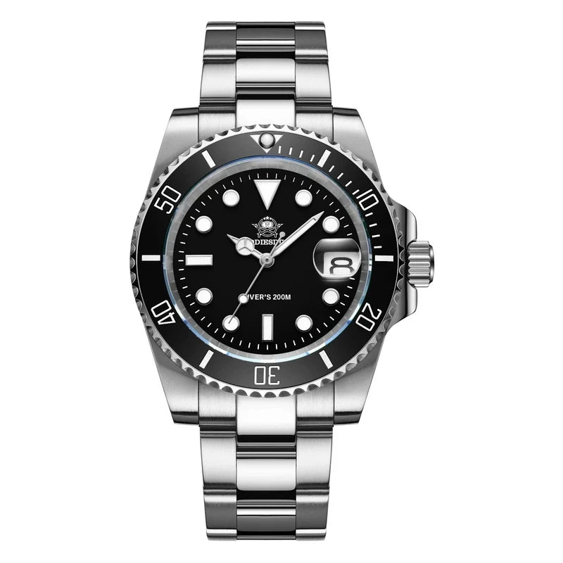 ADDIESDIVE 41mm Men's Diver Quartz Watch Domed Glass Ceramic Bezel Wristwatch Waterproof 200m Super Luminous Stainless Watches
