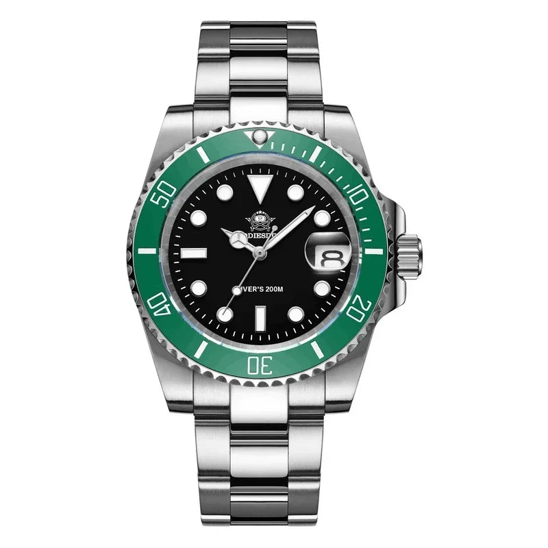 ADDIESDIVE 41mm Men's Diver Quartz Watch Domed Glass Ceramic Bezel Wristwatch Waterproof 200m Super Luminous Stainless Watches