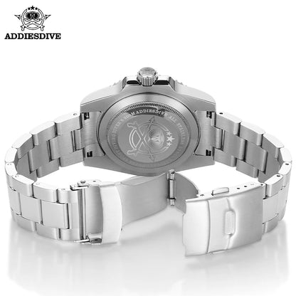 ADDIESDIVE 41mm Men's Diver Quartz Watch Domed Glass Ceramic Bezel Wristwatch Waterproof 200m Super Luminous Stainless Watches