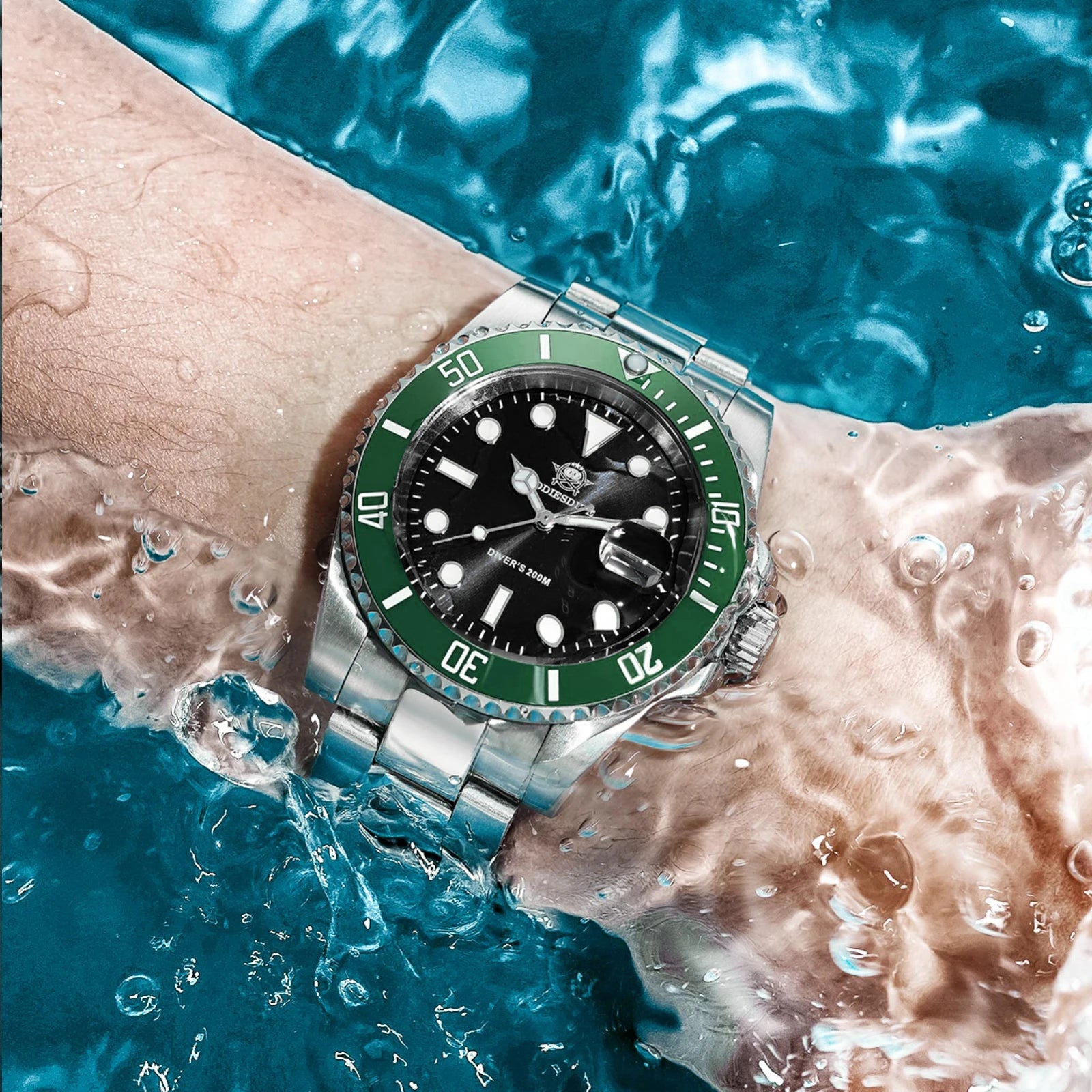 ADDIESDIVE 41mm Men's Diver Quartz Watch Domed Glass Ceramic Bezel Wristwatch Waterproof 200m Super Luminous Stainless Watches